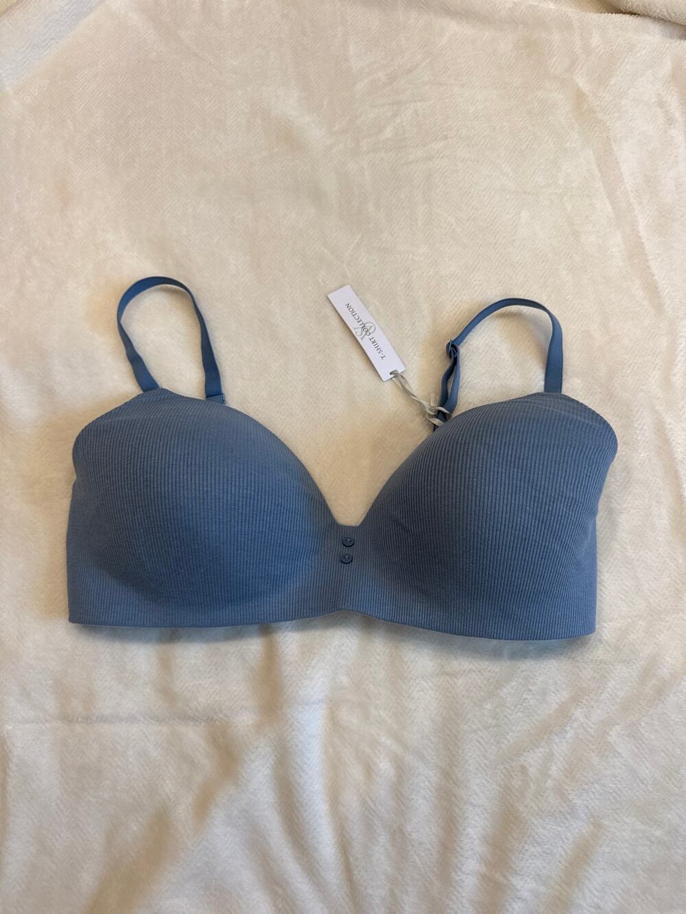 Victoria's Secret T Shirt Lightly Lined Wireless Dusty Blue Bra 38DD